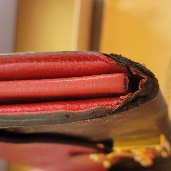 Authentic Louis Vuitton Monogram Portefeuille Pallas Red Wallet - Picture 17 of 17